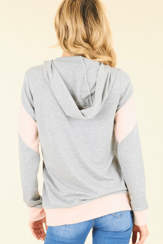 BAILEY PINK AND GRAY HOODIE